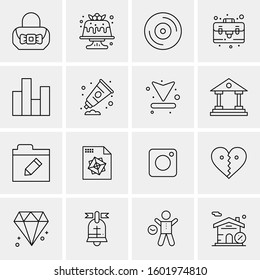 16 Universal Business Icons Vector. Creative Icon Illustration to use in web and Mobile Related project.