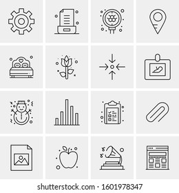 16 Universal Business Icons Vector. Creative Icon Illustration to use in web and Mobile Related project.