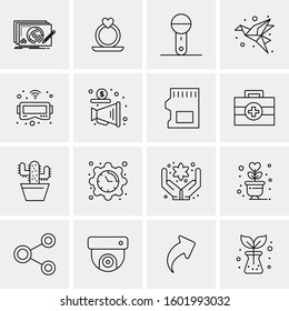 16 Universal Business Icons Vector. Creative Icon Illustration to use in web and Mobile Related project.