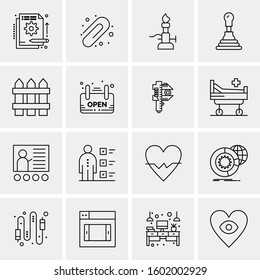 16 Universal Business Icons Vector. Creative Icon Illustration to use in web and Mobile Related project.