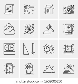16 Universal Business Icons Vector. Creative Icon Illustration to use in web and Mobile Related project.