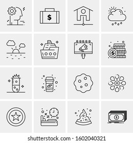 16 Universal Business Icons Vector. Creative Icon Illustration to use in web and Mobile Related project.