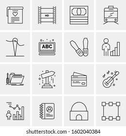 16 Universal Business Icons Vector. Creative Icon Illustration to use in web and Mobile Related project.