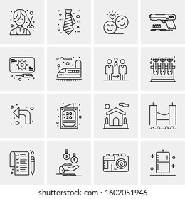 16 Universal Business Icons Vector. Creative Icon Illustration to use in web and Mobile Related project.