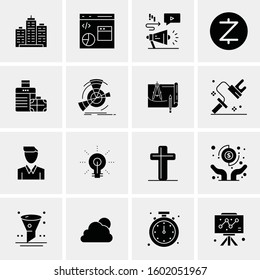 16 Universal Business Icons Vector. Creative Icon Illustration to use in web and Mobile Related project.