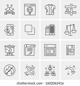 16 Universal Business Icons Vector. Creative Icon Illustration to use in web and Mobile Related project.