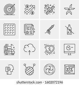 16 Universal Business Icons Vector. Creative Icon Illustration to use in web and Mobile Related project.