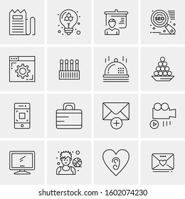 16 Universal Business Icons Vector. Creative Icon Illustration to use in web and Mobile Related project.