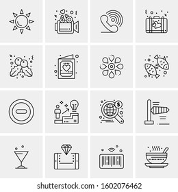 16 Universal Business Icons Vector. Creative Icon Illustration to use in web and Mobile Related project.