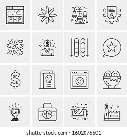 16 Universal Business Icons Vector. Creative Icon Illustration to use in web and Mobile Related project.