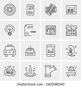16 Universal Business Icons Vector. Creative Icon Illustration to use in web and Mobile Related project.