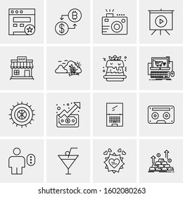 16 Universal Business Icons Vector. Creative Icon Illustration to use in web and Mobile Related project.