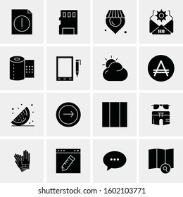 16 Universal Business Icons Vector. Creative Icon Illustration to use in web and Mobile Related project.