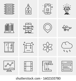 16 Universal Business Icons Vector. Creative Icon Illustration to use in web and Mobile Related project.