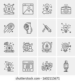 16 Universal Business Icons Vector. Creative Icon Illustration to use in web and Mobile Related project.