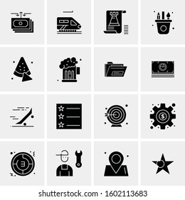 16 Universal Business Icons Vector. Creative Icon Illustration to use in web and Mobile Related project.