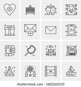 16 Universal Business Icons Vector. Creative Icon Illustration to use in web and Mobile Related project.