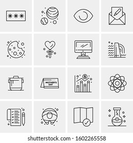 16 Universal Business Icons Vector. Creative Icon Illustration to use in web and Mobile Related project.
