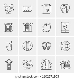 16 Universal Business Icons Vector. Creative Icon Illustration to use in web and Mobile Related project.