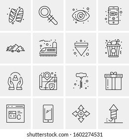16 Universal Business Icons Vector. Creative Icon Illustration to use in web and Mobile Related project.
