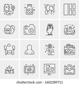 16 Universal Business Icons Vector. Creative Icon Illustration to use in web and Mobile Related project.
