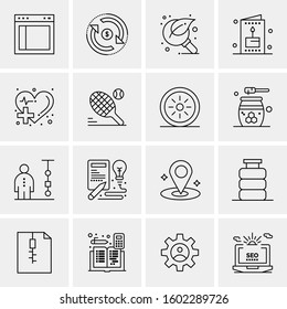 16 Universal Business Icons Vector. Creative Icon Illustration to use in web and Mobile Related project.