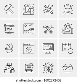 16 Universal Business Icons Vector. Creative Icon Illustration to use in web and Mobile Related project.