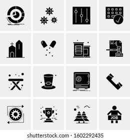 16 Universal Business Icons Vector. Creative Icon Illustration to use in web and Mobile Related project.