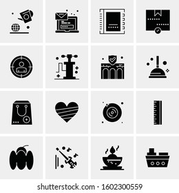 16 Universal Business Icons Vector. Creative Icon Illustration to use in web and Mobile Related project.