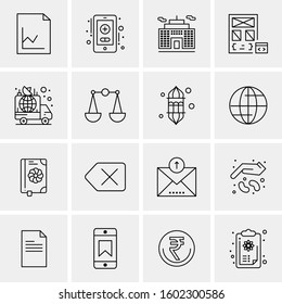 16 Universal Business Icons Vector. Creative Icon Illustration to use in web and Mobile Related project.