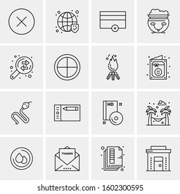 16 Universal Business Icons Vector. Creative Icon Illustration to use in web and Mobile Related project.