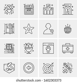 16 Universal Business Icons Vector. Creative Icon Illustration to use in web and Mobile Related project.