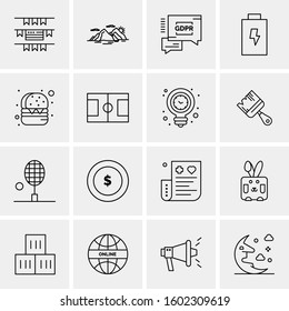 16 Universal Business Icons Vector. Creative Icon Illustration to use in web and Mobile Related project.