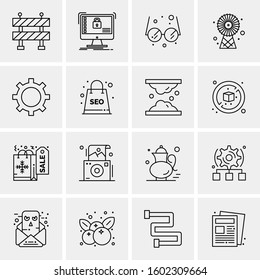 16 Universal Business Icons Vector. Creative Icon Illustration to use in web and Mobile Related project.