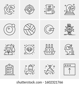 16 Universal Business Icons Vector. Creative Icon Illustration to use in web and Mobile Related project.