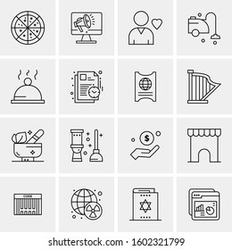 16 Universal Business Icons Vector. Creative Icon Illustration to use in web and Mobile Related project.