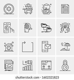16 Universal Business Icons Vector. Creative Icon Illustration to use in web and Mobile Related project.