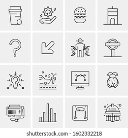 16 Universal Business Icons Vector. Creative Icon Illustration to use in web and Mobile Related project.