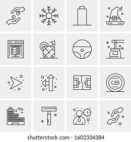 16 Universal Business Icons Vector. Creative Icon Illustration to use in web and Mobile Related project.