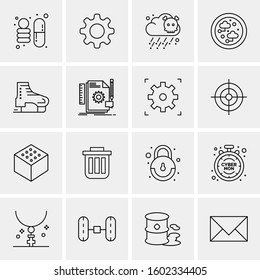 16 Universal Business Icons Vector. Creative Icon Illustration to use in web and Mobile Related project.