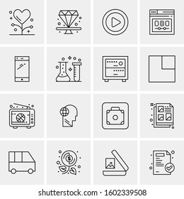 16 Universal Business Icons Vector. Creative Icon Illustration to use in web and Mobile Related project.