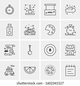 16 Universal Business Icons Vector. Creative Icon Illustration to use in web and Mobile Related project.