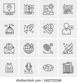 16 Universal Business Icons Vector. Creative Icon Illustration to use in web and Mobile Related project.