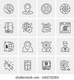 16 Universal Business Icons Vector. Creative Icon Illustration to use in web and Mobile Related project.