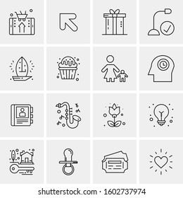 16 Universal Business Icons Vector. Creative Icon Illustration to use in web and Mobile Related project.