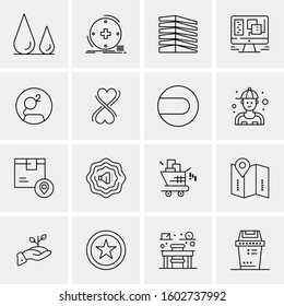 16 Universal Business Icons Vector. Creative Icon Illustration to use in web and Mobile Related project.