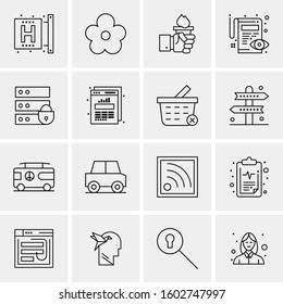 16 Universal Business Icons Vector. Creative Icon Illustration to use in web and Mobile Related project.