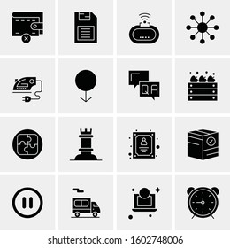16 Universal Business Icons Vector. Creative Icon Illustration to use in web and Mobile Related project.