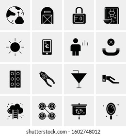 16 Universal Business Icons Vector. Creative Icon Illustration to use in web and Mobile Related project.
