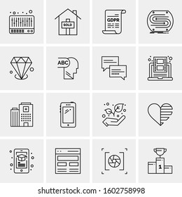 16 Universal Business Icons Vector. Creative Icon Illustration to use in web and Mobile Related project.